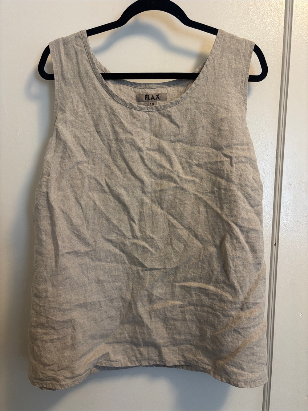 FLAX Linen Sleeveless Tank Top Beige Size 1G